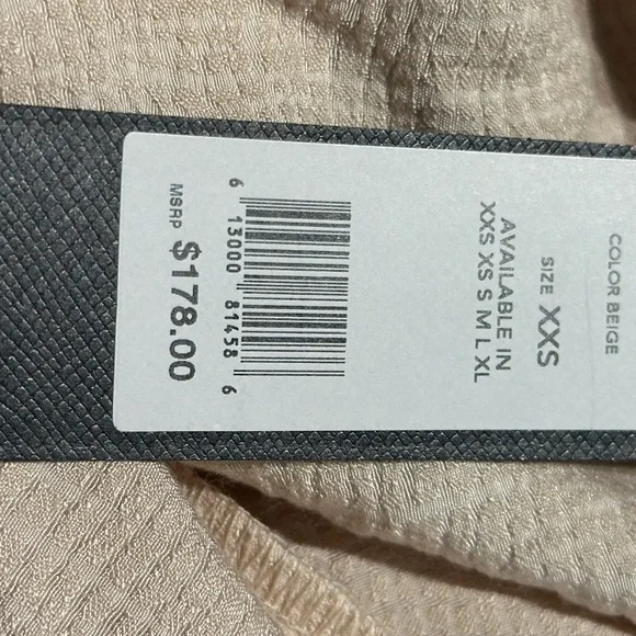 BCBGMAXAZRIA Metallic Wrap Blouse Beige XXS NWT $178 - Picture 8 of 11